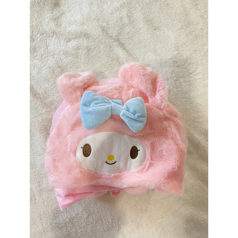 Sanrio My Melody Hooded Travel Neck Pillow Convertible Plush Pink Cute Kawaii
